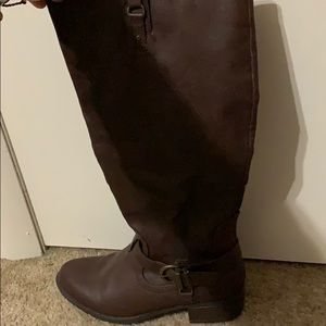 Brown tall riding boots